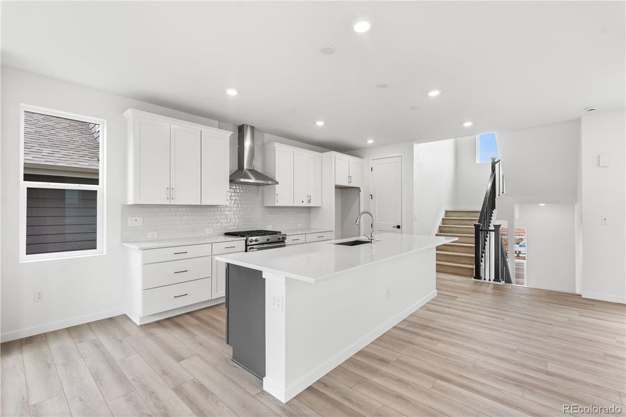 Furnished interior view inside a new home in Tribute at Lyric, Lone Tree (Image 6).