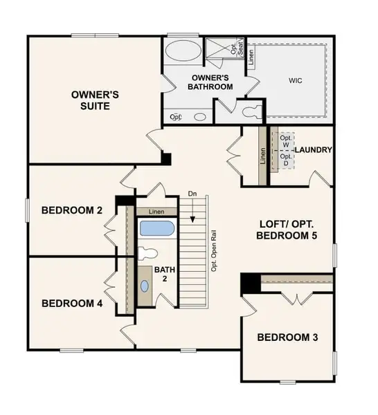 2D floor plan layout of this home in Hawthorne Reserve, Dallas, GA (Image 3).