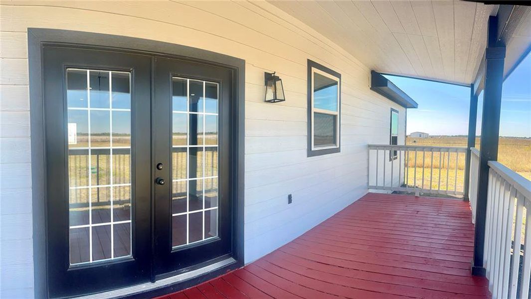Deck with french doors Deck with french doors
