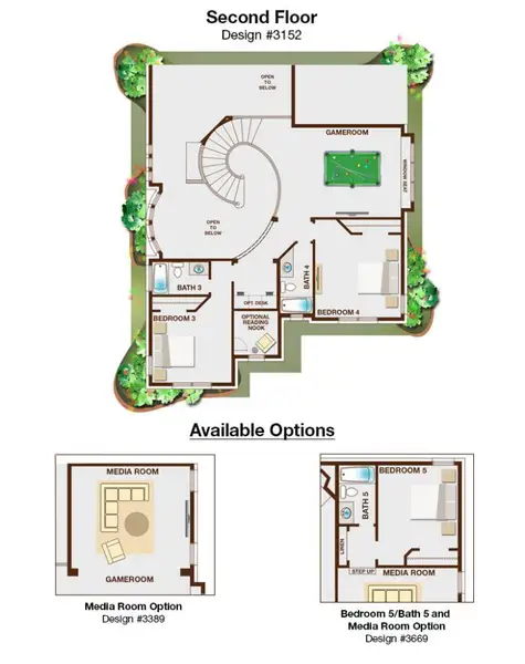 2D floor plan layout for the Grand Tour by Grand Homes in Grand Oaks, Celina, TX (Image 4).