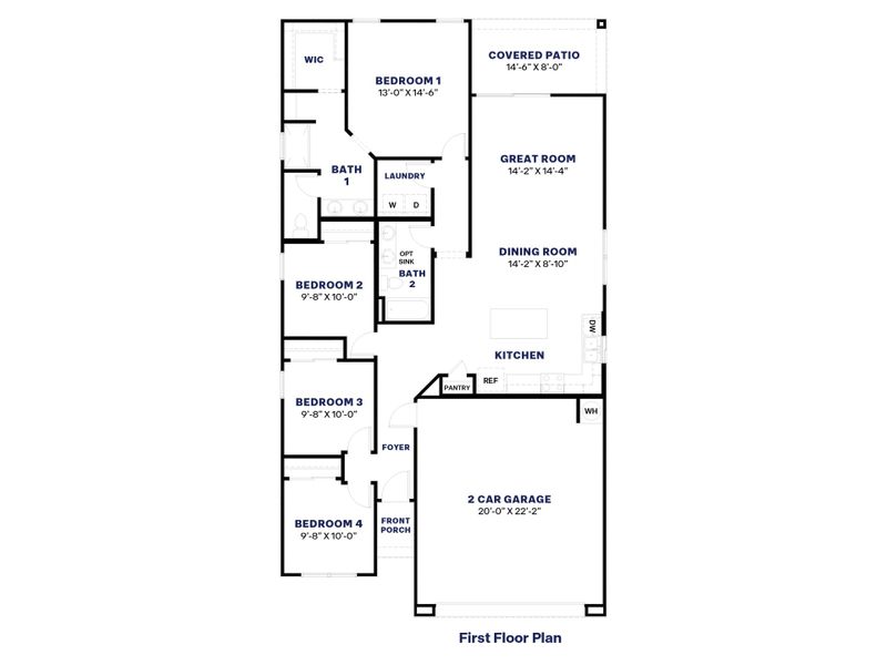 2D floor plan layout for the Raven by D.R. Horton in Magma Ranch Vistas, Florence, AZ (Image 3).