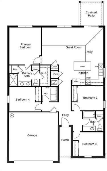2D floor plan layout of this home in Silver Lake Estates II, Leesburg, FL (Image 2).