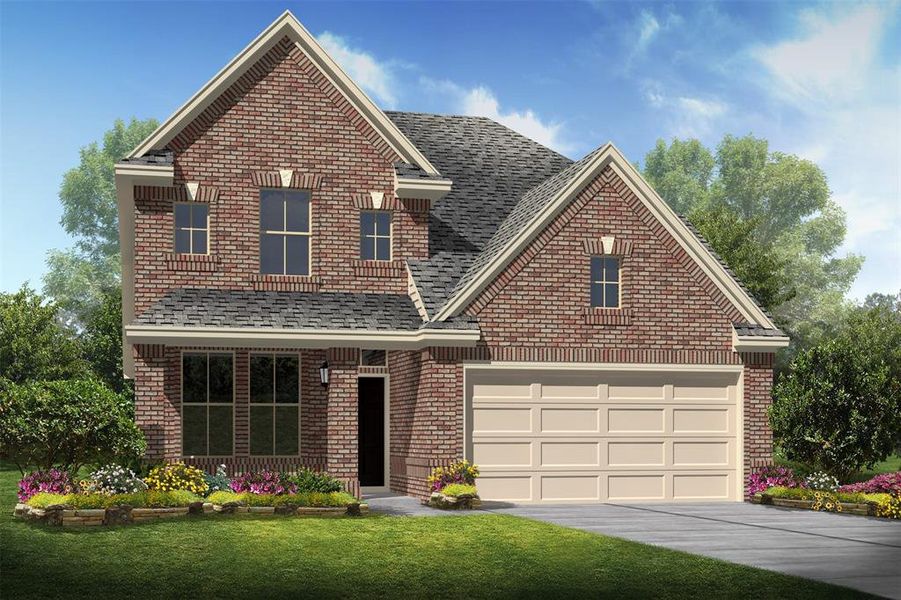 Stunning Palmer II home design by K. Hovnanian Homes with elevation C in beautiful Windrose Green. (*Artist rendering used for illustration purposes only.)