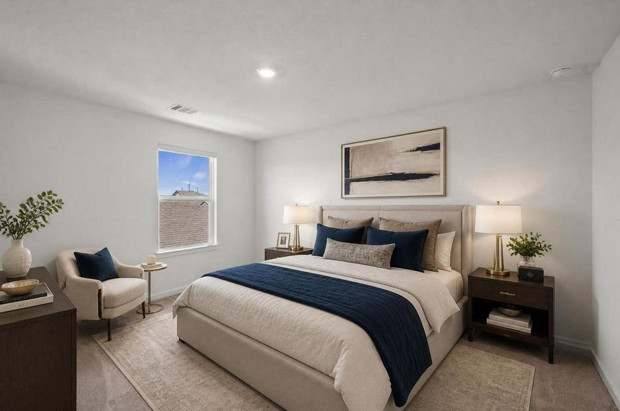 This bedroom gives another look at the room’s size, window placement, and easy furniture layout. It is simple, bright, and practical within the upstairs bedroom wing. Virtually staged. This bedroom gives another look at the room’s size, window placement, and easy furniture layout. It is simple, bright, and practical within the upstairs bedroom wing. Virtually staged.