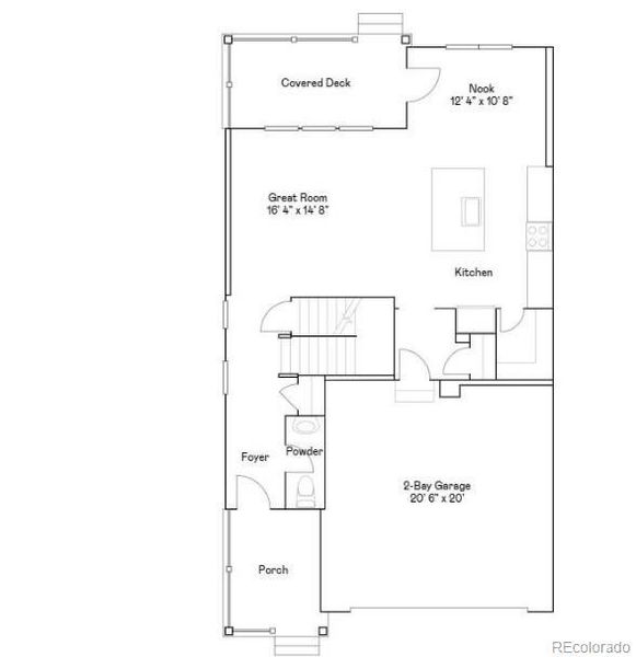 2D floor plan layout of this home in Parterre: Paired Homes, Thornton, CO (Image 2). 2D floor plan layout of this home in Parterre: Paired Homes, Thornton, CO (Image 2).