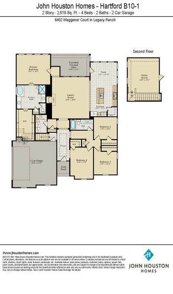 2D floor plan layout of this home in Legacy Ranch - Phase 2, Temple, TX (Image 5). 2D floor plan layout of this home in Legacy Ranch - Phase 2, Temple, TX (Image 5).