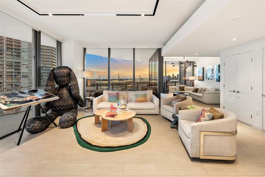 Furnished interior view inside a new home in , Miami Beach (Image 41).