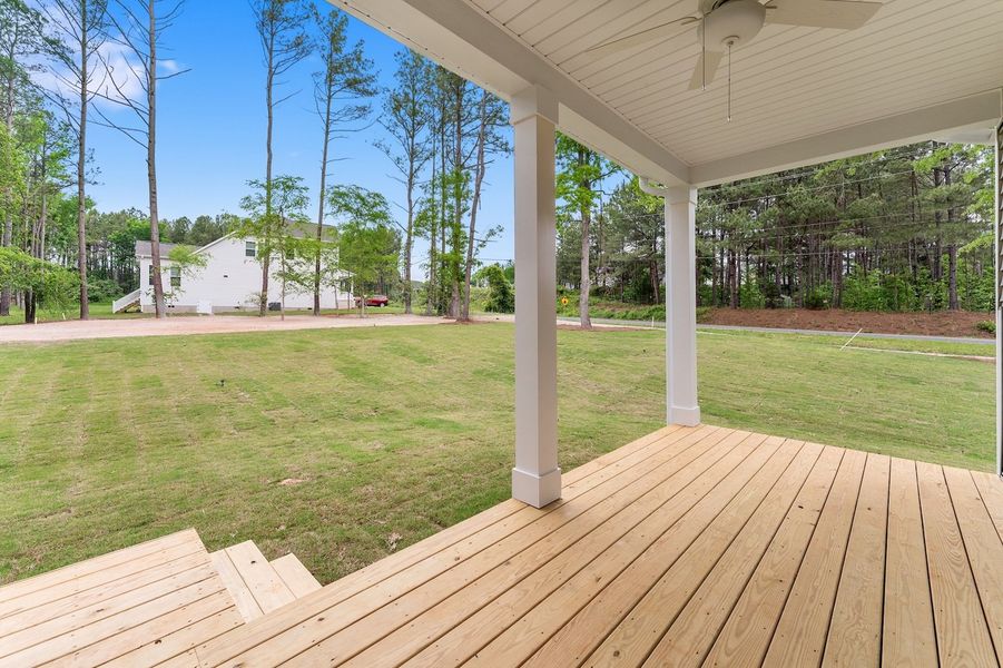 Exterior details and patio area of a home in Landing at Pine Lake, Anderson (Image 4).