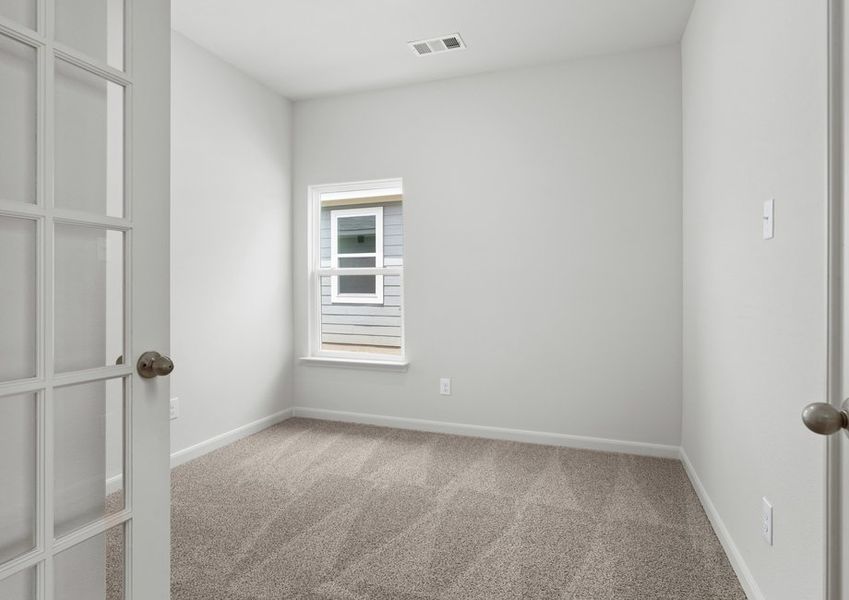 The family room of the Sabine has a large window. The family room of the Sabine has a large window.