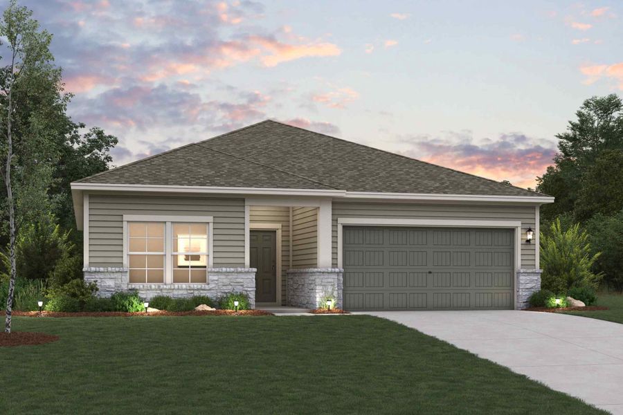 A house with a garage.