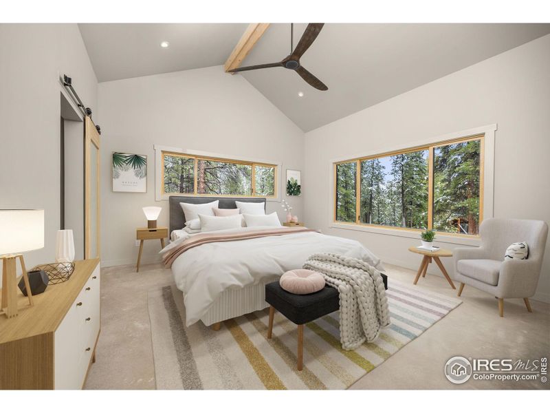 Primary bedroom virtually staged Primary bedroom virtually staged