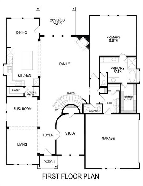 2D floor plan layout of this home in Parker Ranch, Parker, TX (Image 3).
