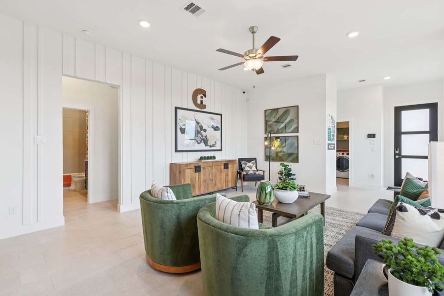 Furnished interior view inside a new home in Sunterra, Katy (Image 14).