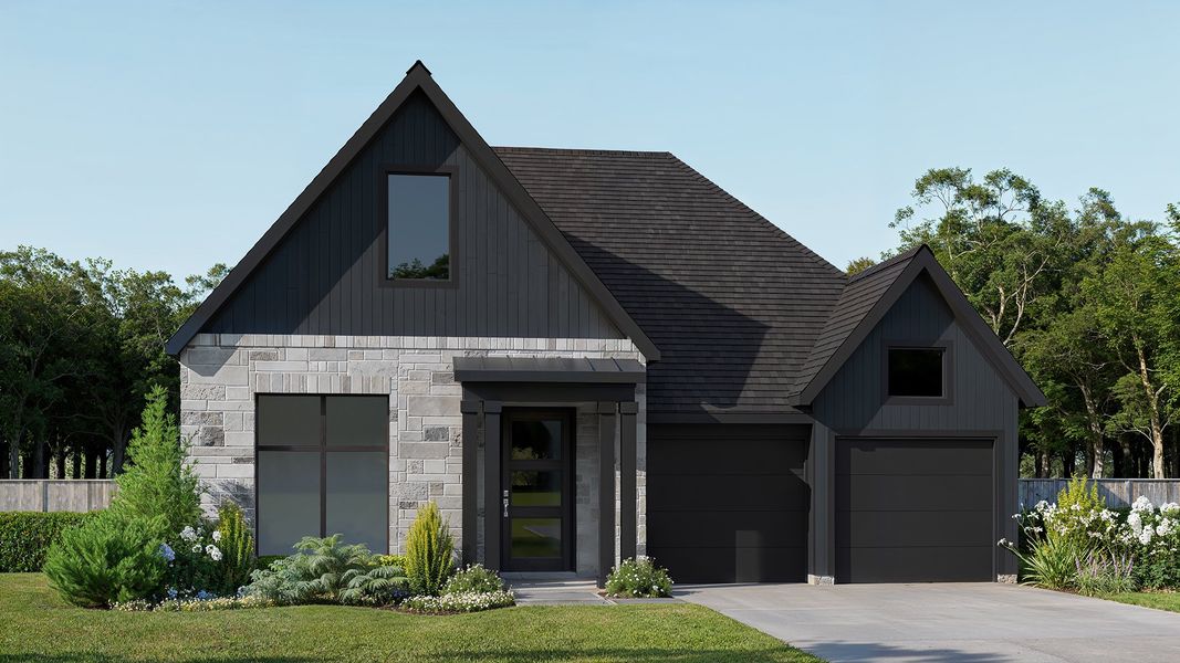 Representative exterior photo of a completed home built from the 2504W by Perry Homes in Flora 50', Hutto, TX (Image 22).