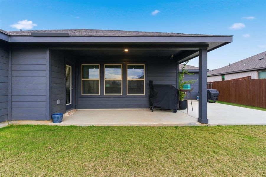 Exterior details and patio area of a home in , Azle (Image 31).