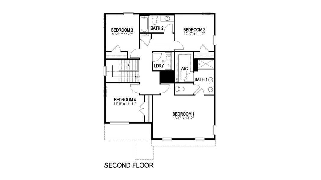2D floor plan layout for the Bellamy by D.R. Horton in Westgate, Greeley, CO (Image 3).