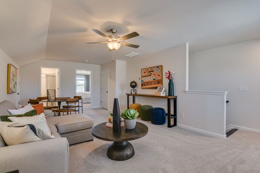 Furnished interior view inside a new home in The Beacon at Old Peachtree Single Family Homes, Lawrenceville (Image 206).