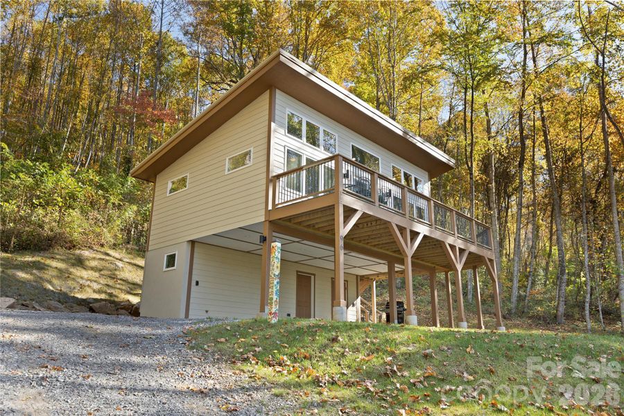 Exterior details and patio area of a home in , Black Mountain (Image 11).