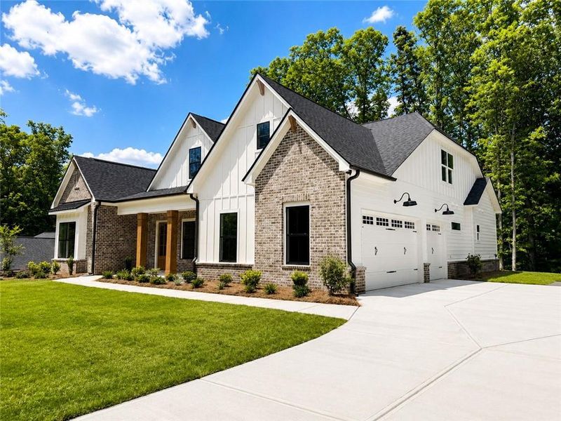 Front exterior of a new home in , Pendergrass, GA, highlighting curb appeal (Image 22).