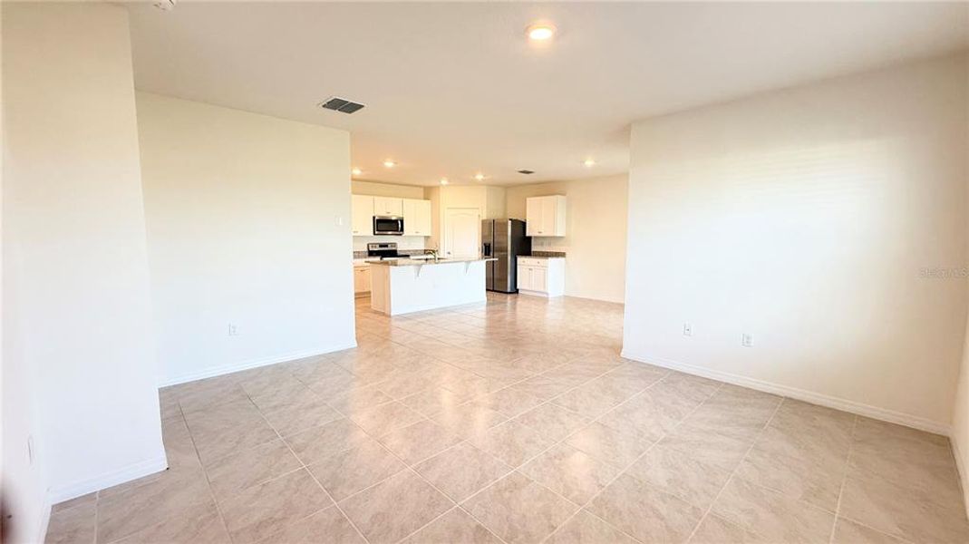 Dining room and living room open plan