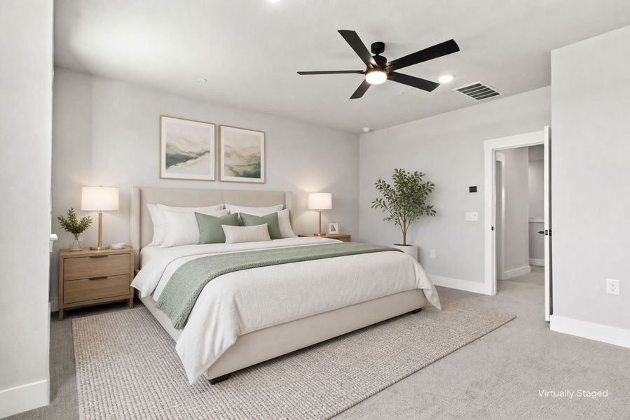 Furnished interior view inside a new home in The Tribute, The Colony (Image 15).