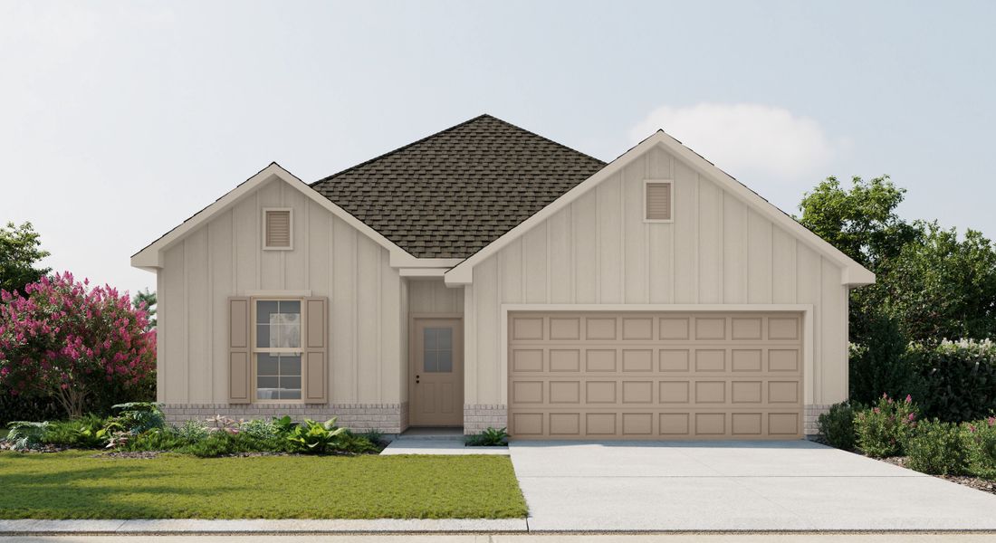 Representative exterior photo of a completed home built from the Fremont III I by DSLD Homes in Mostyn Springs, Magnolia, TX (Image 1). Representative exterior photo of a completed home built from the Fremont III I by DSLD Homes in Mostyn Springs, Magnolia, TX (Image 1).