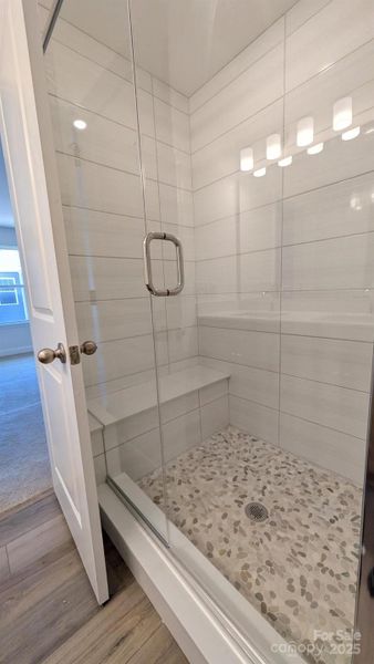 Tiled shower upgrade with bench