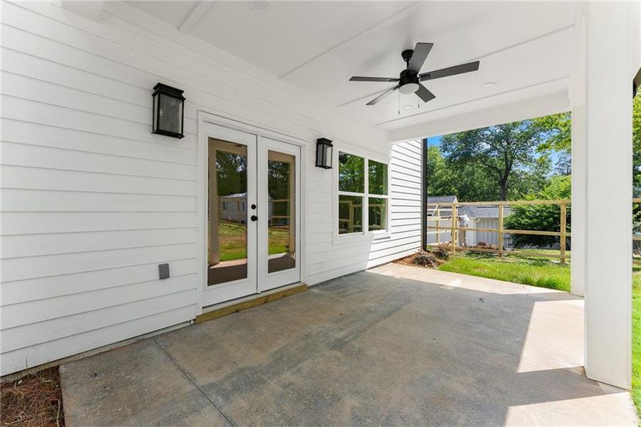 Exterior details and patio area of a home in , Clarkesville (Image 27).