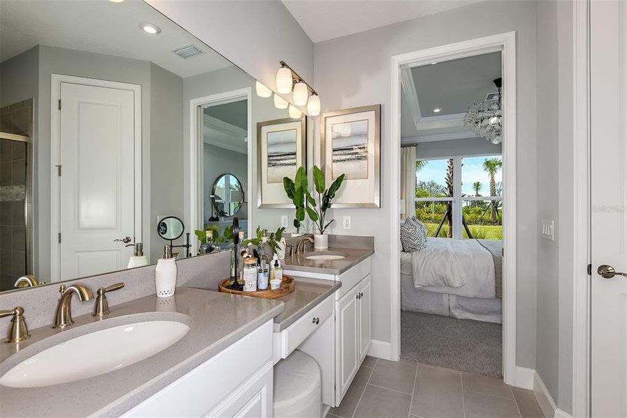 Furnished interior view inside a new home in Esplanade at Wellen Park, Englewood (Image 13).