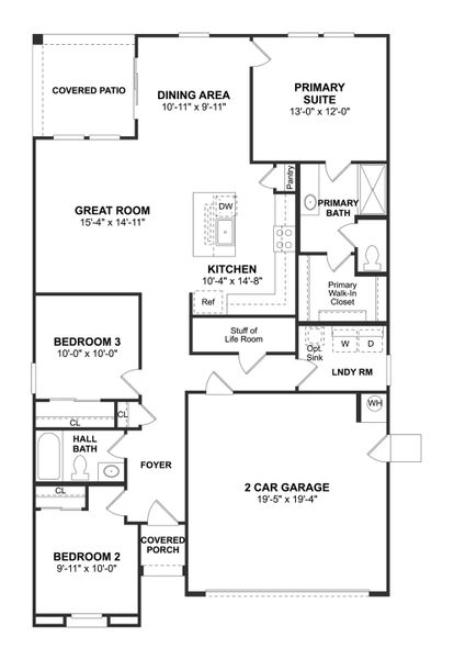 2D floor plan layout for the Clyde by K. Hovnanian® Homes in Laveen Springs, Laveen, AZ (Image 5). 2D floor plan layout for the Clyde by K. Hovnanian® Homes in Laveen Springs, Laveen, AZ (Image 5).