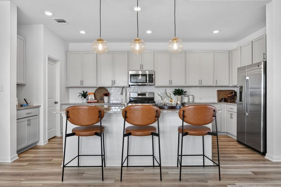 Furnished interior view inside a new home in Turners Crossing, Buda (Image 2). Furnished interior view inside a new home in Turners Crossing, Buda (Image 2).