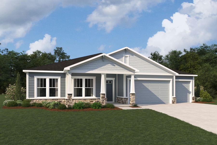 Representative exterior photo of a completed home built from the Garnet by Mattamy Homes in RiverTown, St. Johns, FL (Image 2). Representative exterior photo of a completed home built from the Garnet by Mattamy Homes in RiverTown, St. Johns, FL (Image 2).