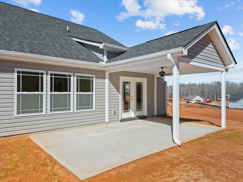 Representative exterior details of a home built from the Addington by Enchanted Homes in Davis Heights, Inman (Image 31).