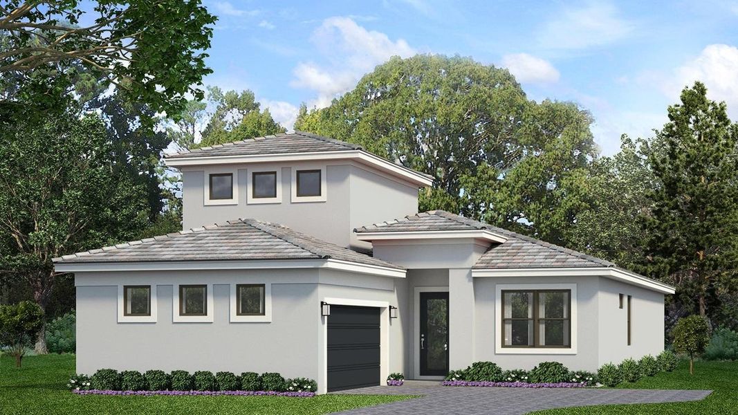 Transitional - 2-Car Garage Sideload with Bonus