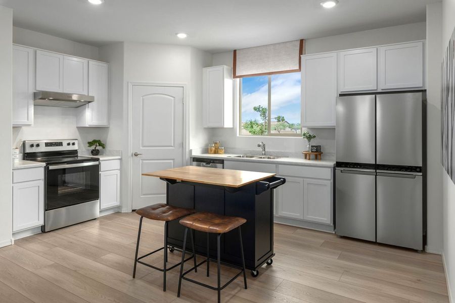 Representative furnished interior of a home built from the 1465 Modeled by KB Home in Bella Tierra Reserve, Tucson (Image 6). Representative furnished interior of a home built from the 1465 Modeled by KB Home in Bella Tierra Reserve, Tucson (Image 6).