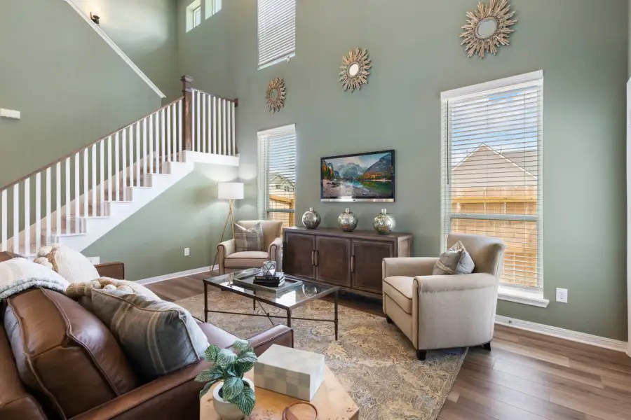 Furnished interior view inside a new home in Heartland at Creek Meadows, College Station (Image 6). Furnished interior view inside a new home in Heartland at Creek Meadows, College Station (Image 6).
