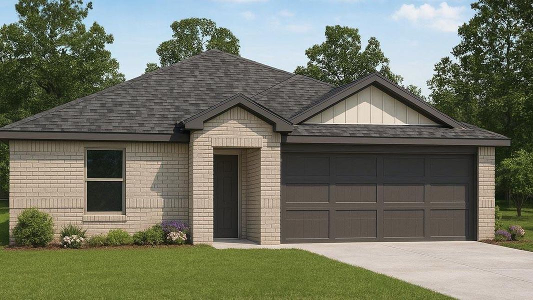 Front exterior of a new home in Lexington Heights, Willis, TX, highlighting curb appeal (Image 1). Front exterior of a new home in Lexington Heights, Willis, TX, highlighting curb appeal (Image 1).