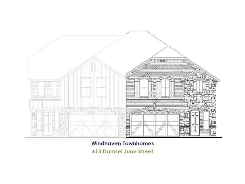 Front exterior of a new home in Castle Hills Northpointe - Townhomes, Lewisville, TX, highlighting curb appeal (Image 1). Front exterior of a new home in Castle Hills Northpointe - Townhomes, Lewisville, TX, highlighting curb appeal (Image 1).