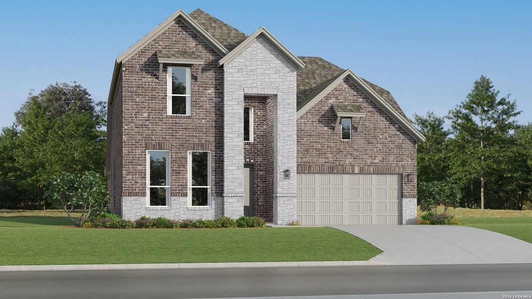 Front exterior of a new home in Brookmill, San Antonio, TX, highlighting curb appeal (Image 20). Front exterior of a new home in Brookmill, San Antonio, TX, highlighting curb appeal (Image 20).
