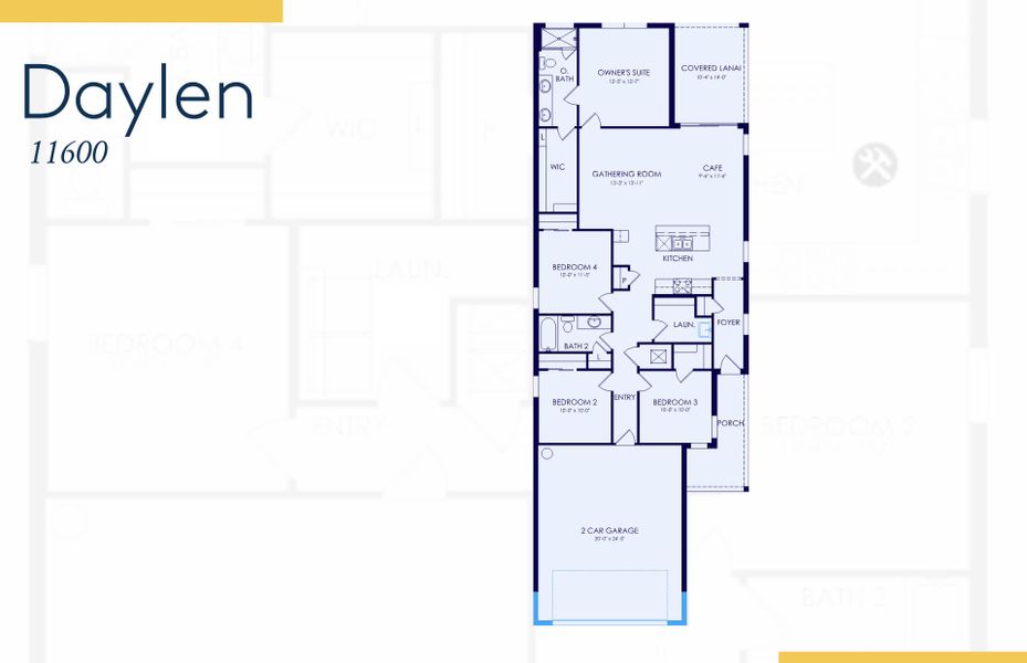 2D floor plan layout of this home in Reagan Landing, Bradenton, FL (Image 3).