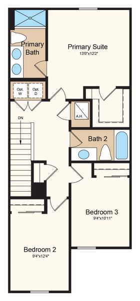 2D floor plan layout of this home in The Towns at Tiburon, Nokomis, FL (Image 3).