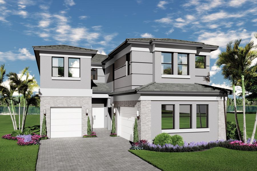 Representative exterior photo of a completed home built from the Corsica by GL Homes in Lotus Edge, Boca Raton, FL (Image 2).