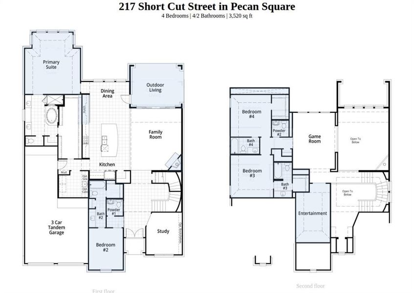 2D floor plan layout of this home in Pecan Square, Northlake, TX (Image 3).