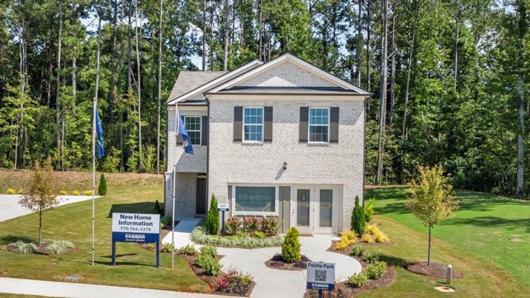 Representative exterior photo of a completed home built from the AISLE by D.R. Horton in Pointe Park, Union City, GA (Image 1).
