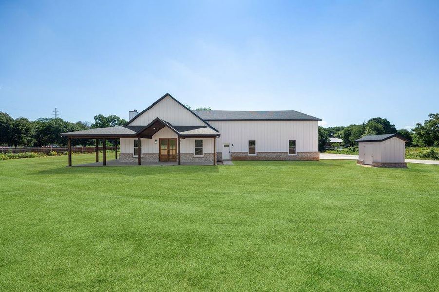 Exterior details and patio area of a home in , Rhome (Image 21). Exterior details and patio area of a home in , Rhome (Image 21).