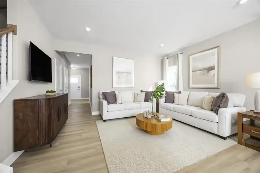 Representative furnished interior of a home built from the Odessa by Ryan Homes in Townes At Abner Creek, Greer (Image 15).