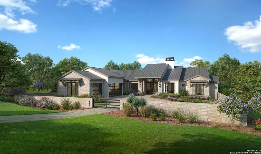 Front exterior of a new home in , Boerne, TX, highlighting curb appeal (Image 2). Front exterior of a new home in , Boerne, TX, highlighting curb appeal (Image 2).