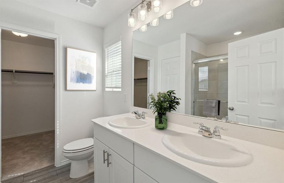 *Model Representation - Owner's private bath with double vanity