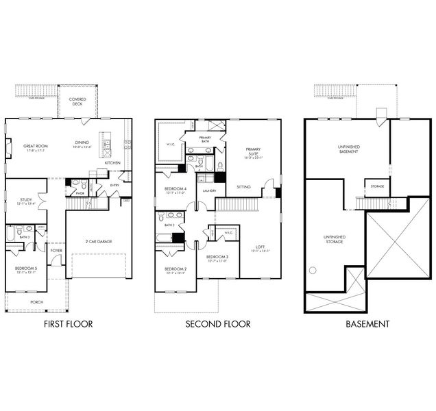 2D floor plan layout of this home in Martin Springs - Estate Series, Lawrenceville, GA (Image 3).