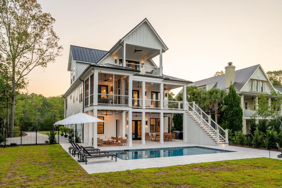 Front exterior of a new home in , Awendaw, SC, highlighting curb appeal (Image 2). Front exterior of a new home in , Awendaw, SC, highlighting curb appeal (Image 2).